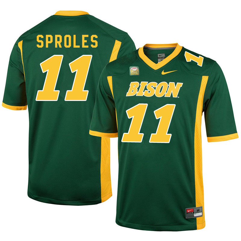 Men #11 Phoenix Sproles North Dakota State Bison College Football Jerseys Sale-Green - Click Image to Close